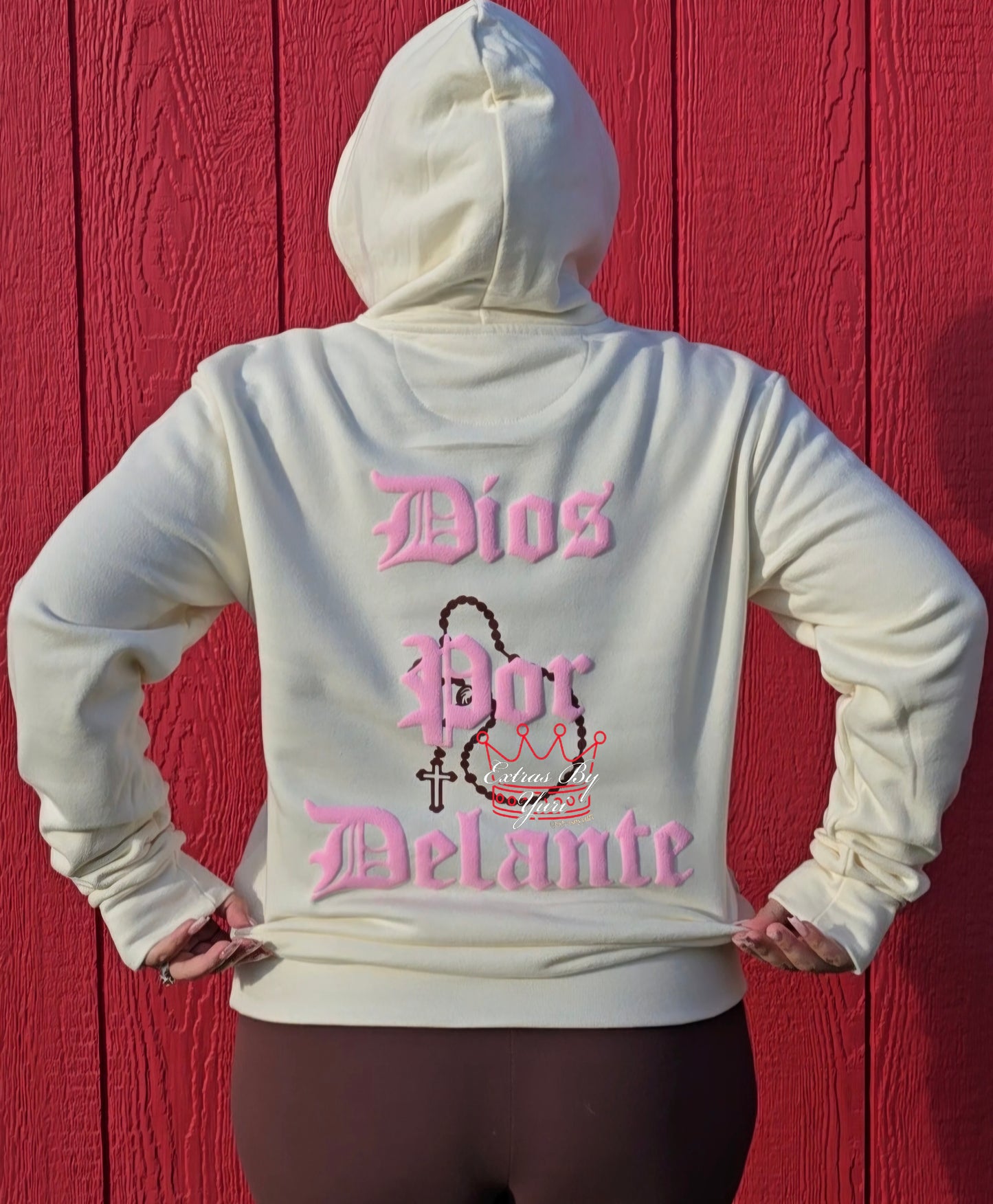 DIOS POR DELANTE PINK hoodie