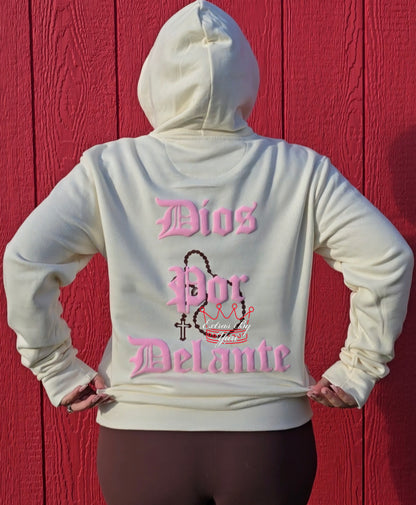 DIOS POR DELANTE PINK hoodie